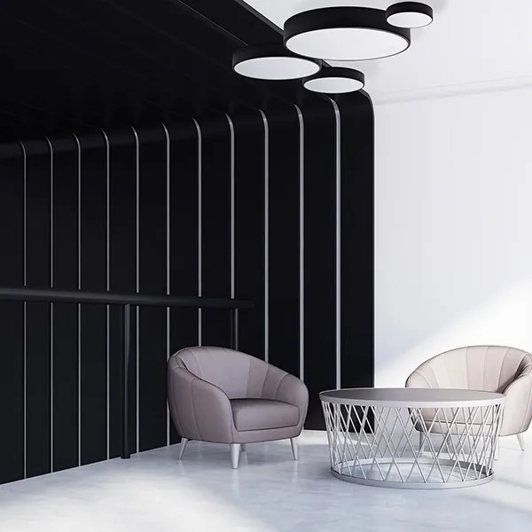 Plafoniera da soffitto per bagno con sensore CLEO, 3xE27/24W/230V, Ø 40 cm, nera, IP54