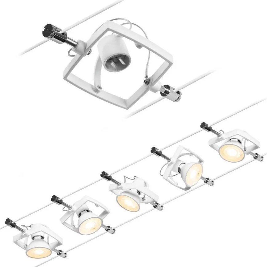 Paulmann 94432 - SET 5xGU5,3/10W Faretto MAC 230V bianco