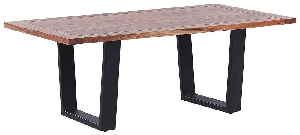 Tavolino da caffè legno naturale e nero 120 x 70 cm GRENOLA Beliani
