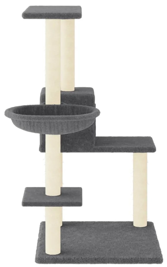 Albero per gatti con tiragraffi in sisal grigio scuro 95 cm