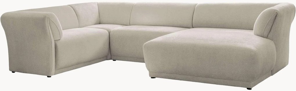 Divano angolare panoramico 7 posti in ciniglia Gatsby