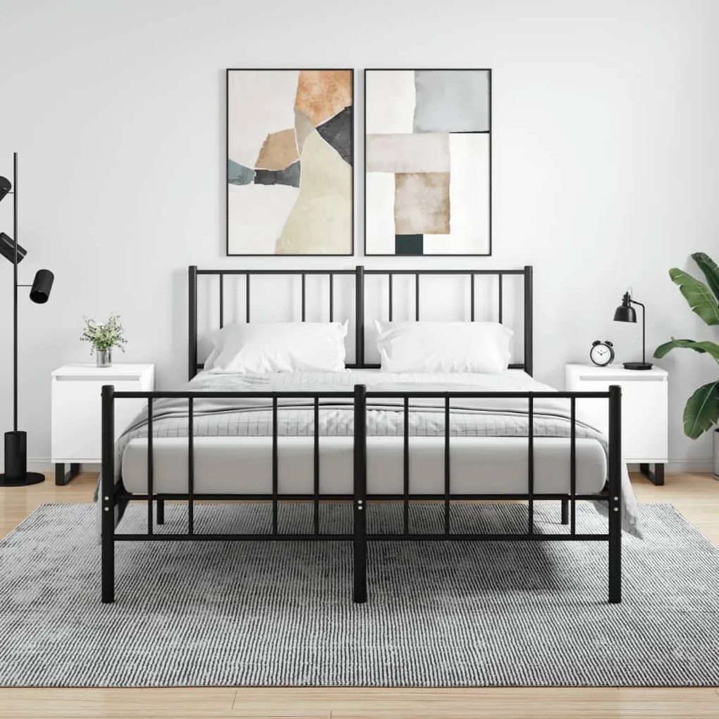Comodini 2 Pz Bianchi 40x30x50 Cm İn Legno Multistrato /