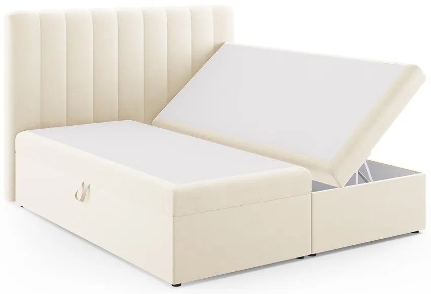 Letto boxspring beige con contenitore 180x200 cm Gina - Milo Casa