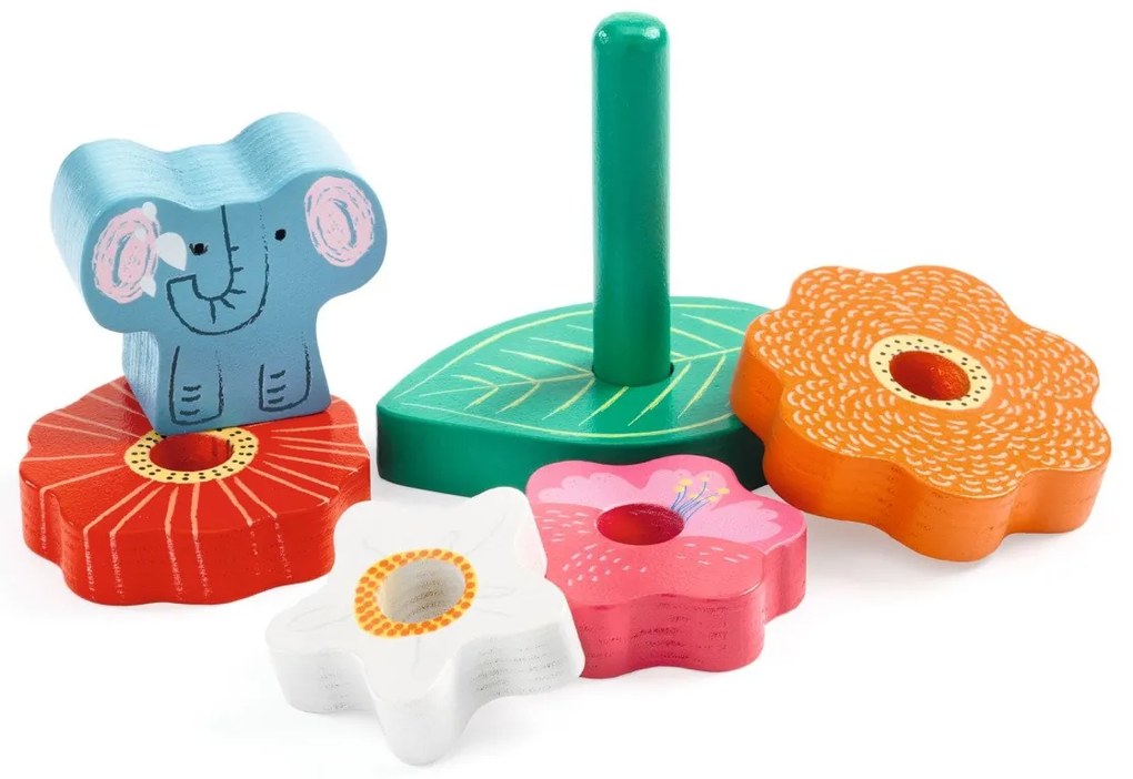 Puzzle & piramide impilabile - Elefante felice
