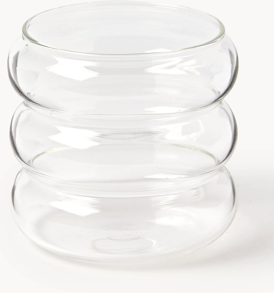 Set di 4 bicchieri piccoli in vetro soffiato borosilicato Bubbly