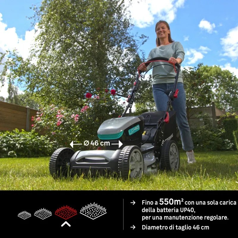 Tagliaerba a batteria STERWINS a velocità non regolabile 40V L 46 cm, batteria e caricabatteria inclusi