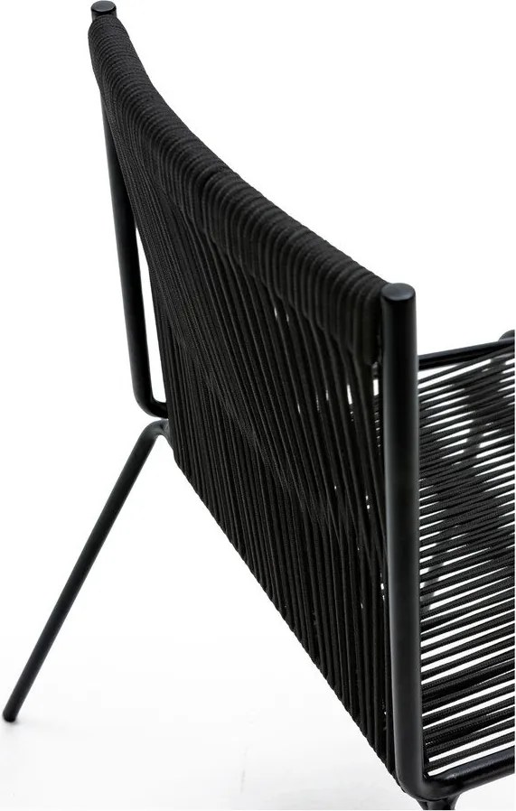 Sedie da pranzo in set nere in metallo impilabili 2 pz Emily – Marckeric