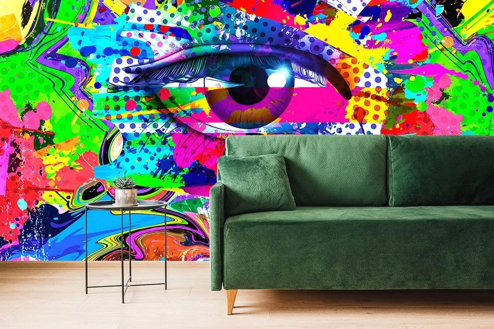 Carta da parati – Occhio umano in stile pop-art