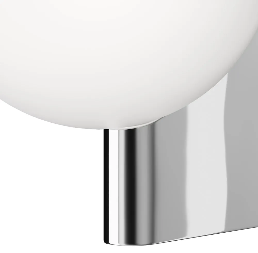 Applique Contemporanea Avant-Garde In Metallo Cromo 1 Luce Con Diffusore Bianco