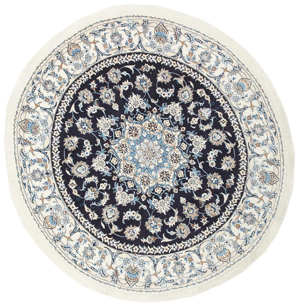 Nain Tappeto persiano 200x200 Blu (Iran) Annodato A Mano