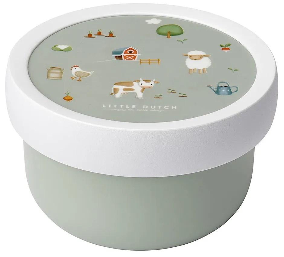 Scatola per la merenda dei bambini con forchetta Little farm - Mepal