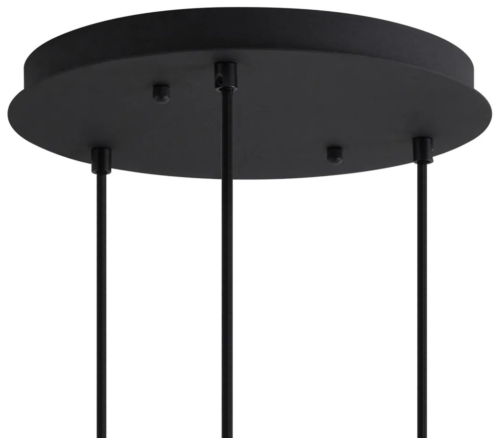 Lampada a Sospensione Art Déco Nera con Vetro Blu e Verde a 3 Luci - Douglass