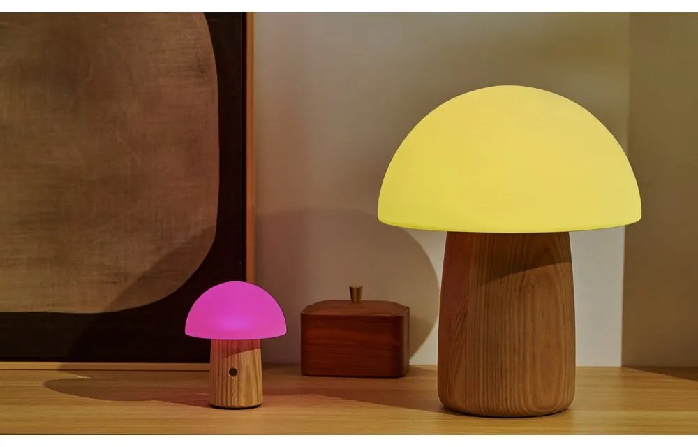 Lampada da tavolo dimmerabile in colore naturale con paralume in vetro (altezza 32 cm) Alice - Gingko