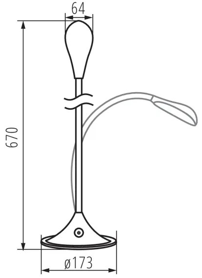 Kanlux 22343- Lampada da tavolo flessibile dimmerabile FRANCO LED/6,8W/230V nero