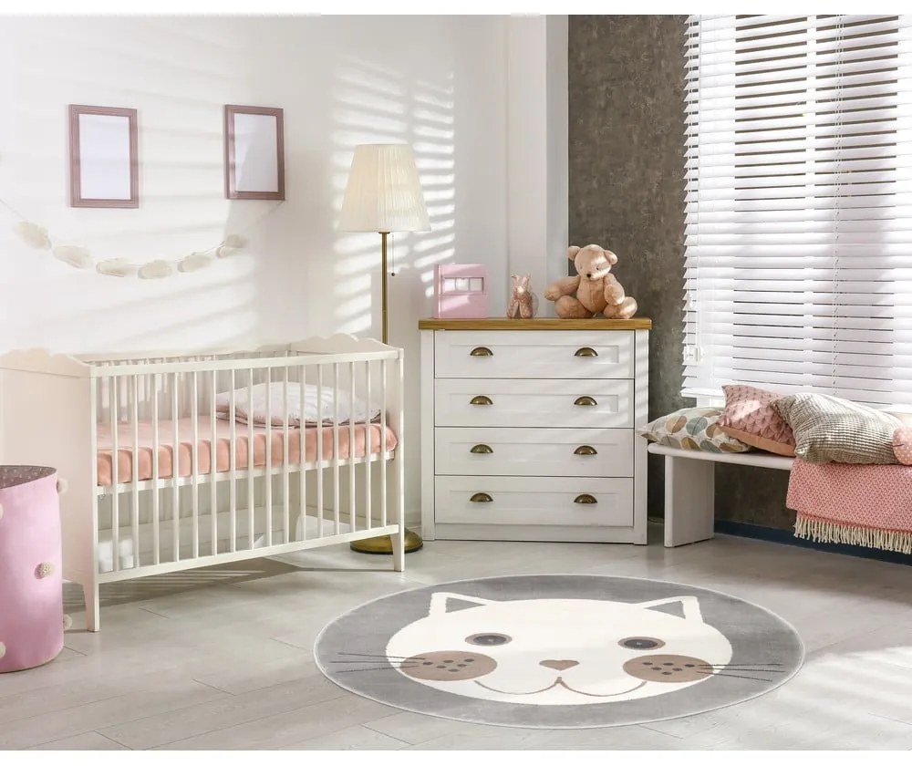 Tappeto grigio per bambini ø 100 cm Soft - FD