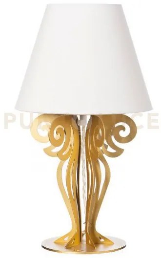 Abat jour da tavolo circeo oro trasparente paralume avorio in ferro...