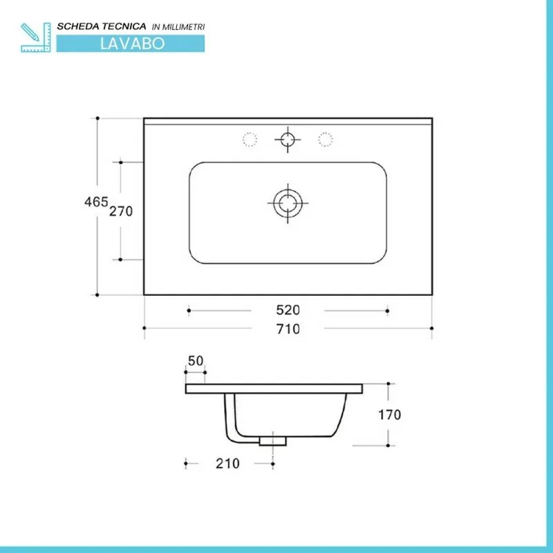 Mobiletto bagno sospeso cannettato 70 cm noce canaletto Bali