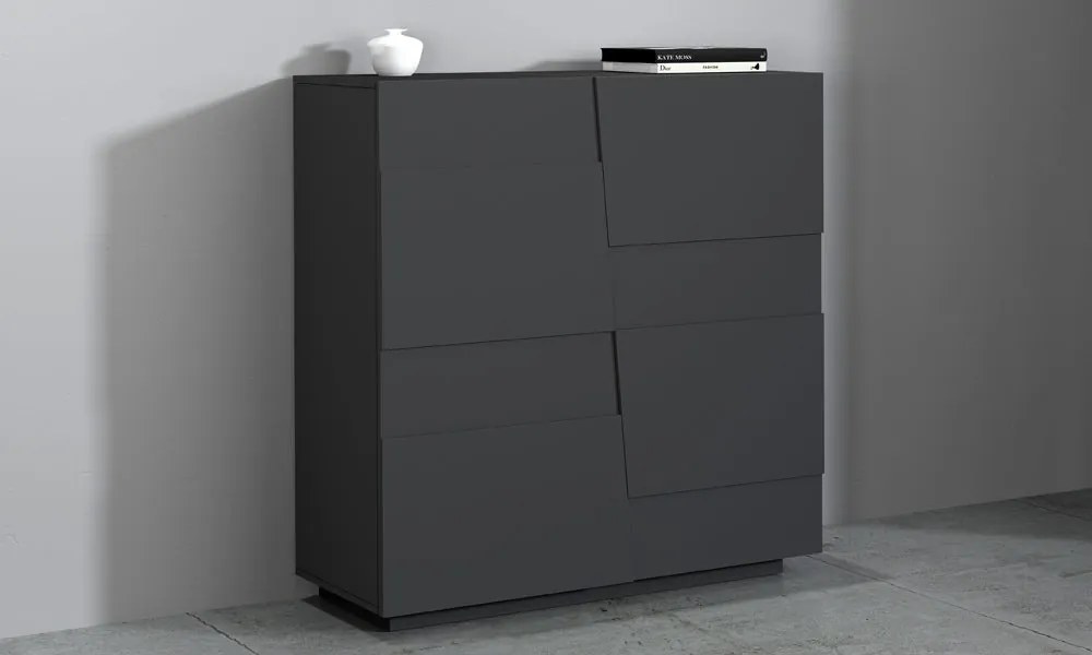 Madia Alta 4 Ante PONGO – 120x44x126 cm, Design Moderno, Made in Italy