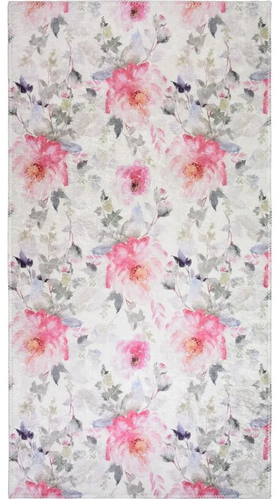 Tappeto rosa e avorio lavabile 160x230 cm Pink Garden – Vitaus
