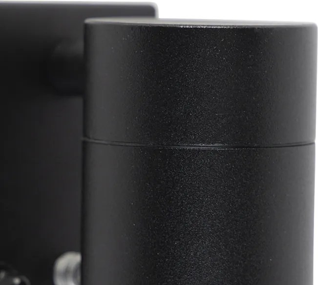 Lampada da parete esterna moderna nera IP44 con sensore crepuscolare - Solo