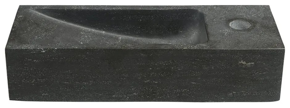 Lavabo nero in pietra 38x14 cm Blok – Sapho