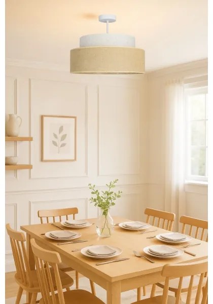 Lampadario a plafone BOHO 1xE27/60W/230V diametro 40 cm color crema/beige