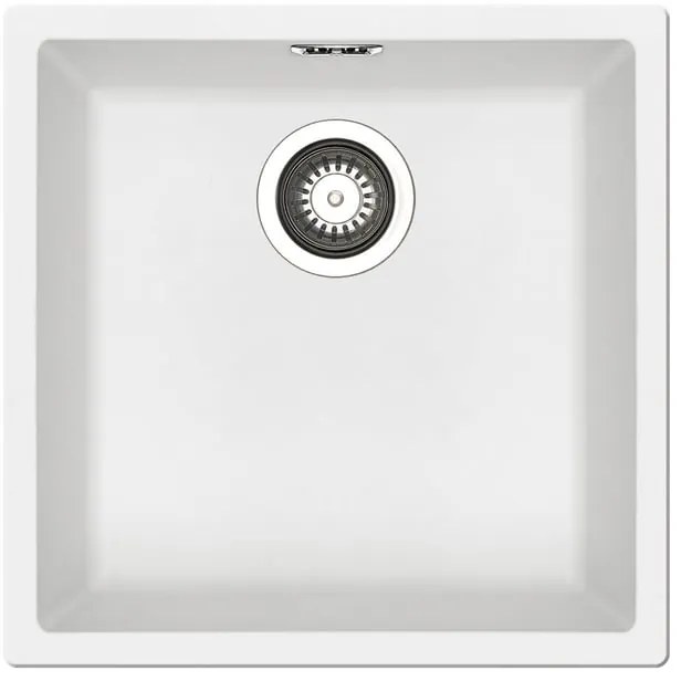 Lavello sottotop 1 vasca in fibra di vetro bianco PYRAMIS Mistral L 40 x L 40 cm