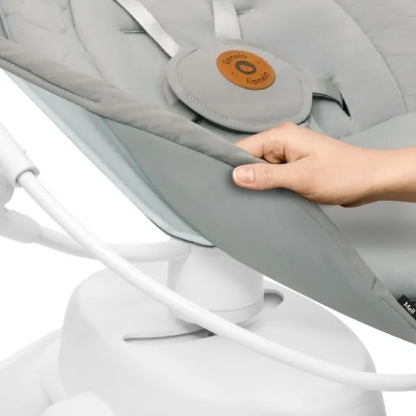 Lionelo - Dondolo per bambini con melodia MELL Beige Sand 4xAA + telecomando