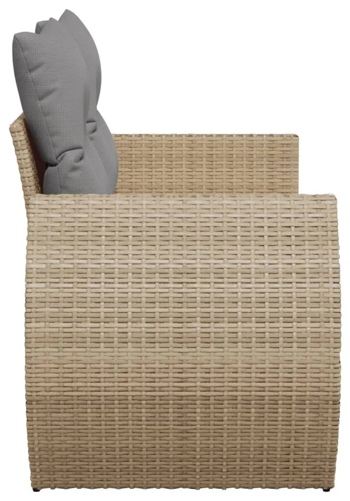 Divano da Giardino con Cuscini a 2 Posti Beige in Polyrattan