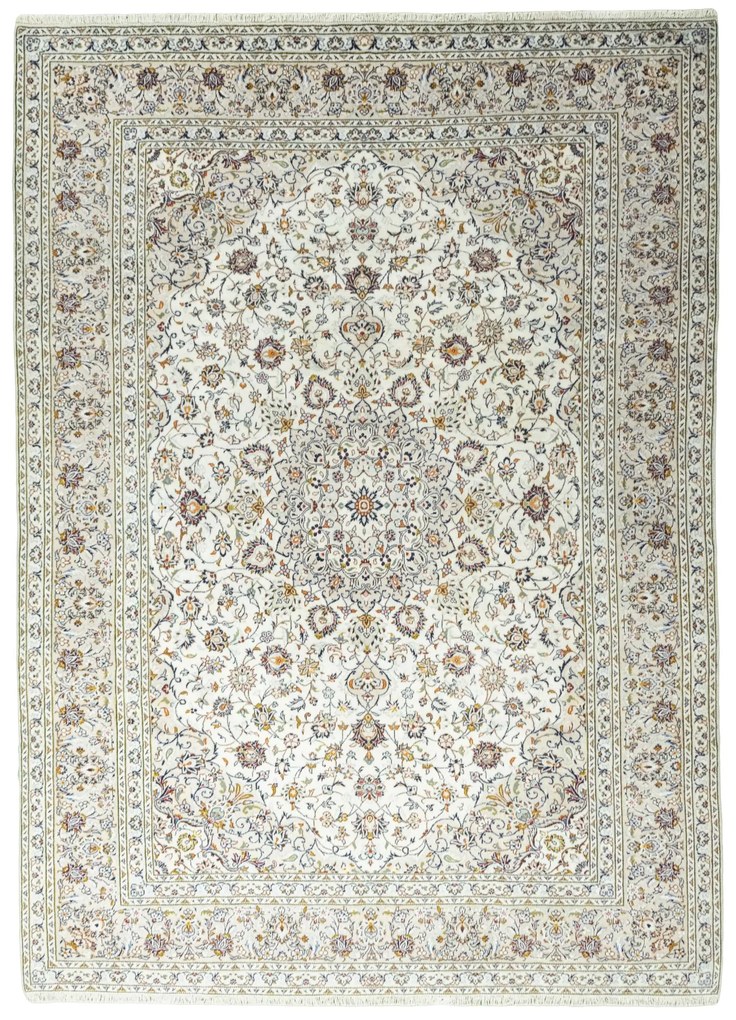 Kashan Tappeto 250 x 350 Beige (Iran) Annodato A Mano