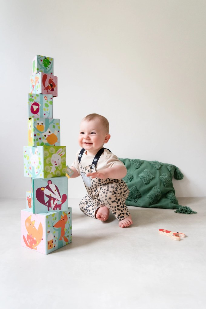 Cubi da sovrapporre - piramide - animali della foresta