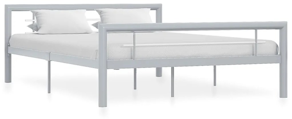 Giroletto Grigio E Bianco İn Metallo 160x200 Cm /