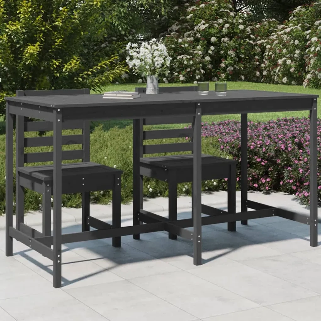 Tavolo da giardino grigio 203,5x90x110cm legno massello di pino