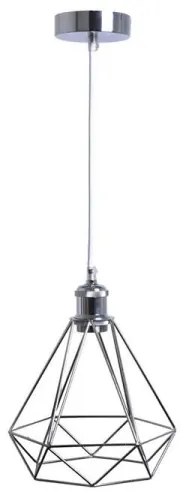 Lampadario a sospensione con filo 1xE27/60W/230V diametro 22 cm cromo lucido