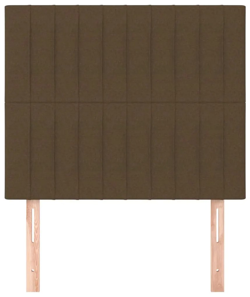Testiera 2 pz marrone scuro 90x5x78/88 cm in tessuto