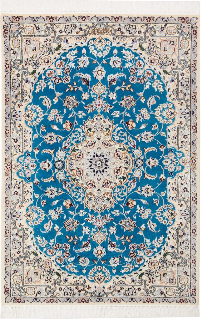 Nain Tappeto 120x80 Verde (Iran) Annodato A Mano