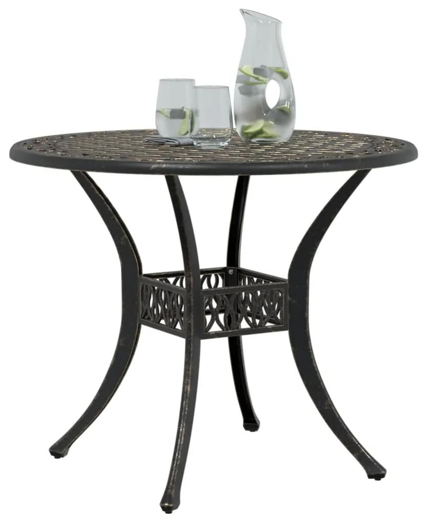 Tavolo da giardino bronzo Ø90x75 cm in alluminio pressofuso