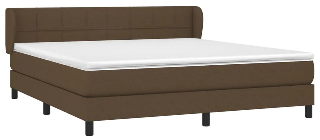 Giroletto a molle con materasso marrone scuro 180x200cm tessuto