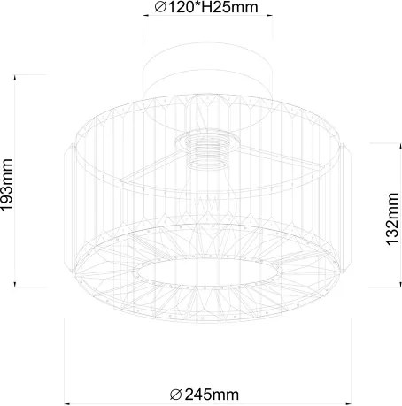 Plafoniera VETRO 1xE27/15W/230V Ø 24,5 cm dorata
