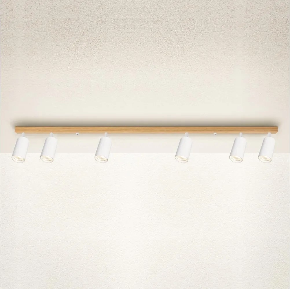 Brilagi - Faretto da soffitto SELE 6xGU10/30W/230V bianco/decor rovere