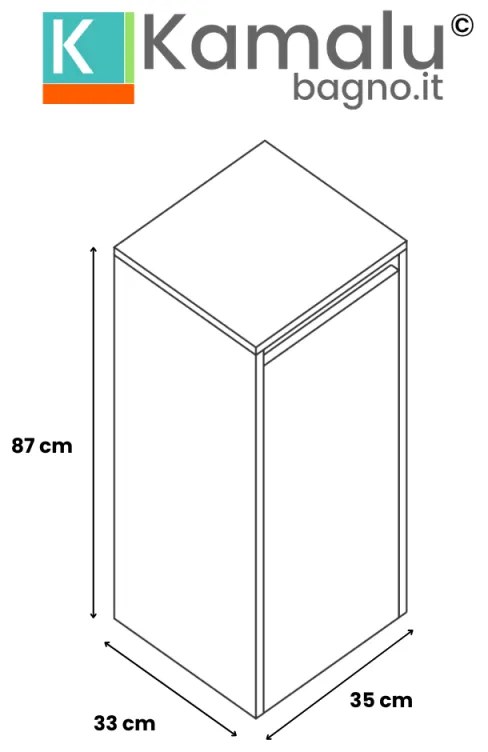Kamalu - Composizione bagno sospesa 60 cm effetto marmo cemento | LAC-AMFI-60