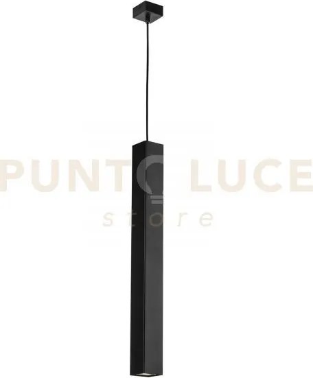 Lampadario a sospensione fluke quadrata nera 1 luce attacco gu10 6x...