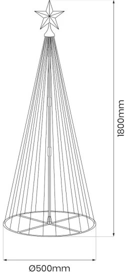 Decorazione natalizia LED RGBW dimmerabile per esterni LED/4W/230V 180 cm IP44 + telecomando