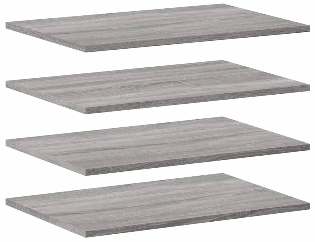 Mensole parete 4pz grigio sonoma 60x40x1,5 cm legno multistrato