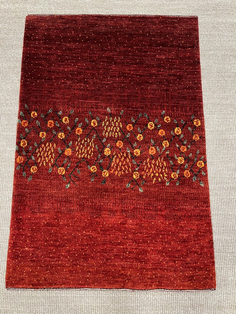 Loribaft Tappeto 80 x 120 Rosso (Iran) Annodato A Mano