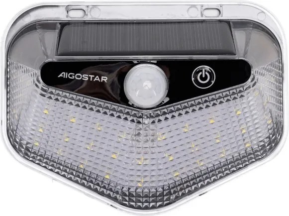 Aigostar -LED Lampada solare con sensore LED/3,7V 6500K 500 mAh IP65 nera
