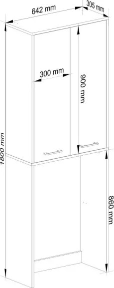 Mobile Coprilavatrice Lavanderia 2 Ante A Colonna 64x30x180 Diana Bianco/Rovere