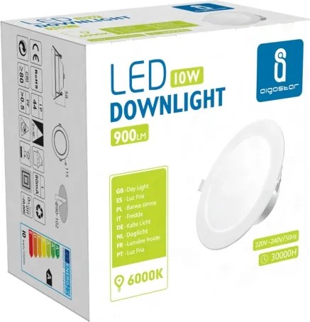 Aigostar - Lampada LED da incasso LED/10W/230V 6000K diametro 11,5 cm bianco