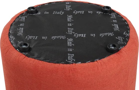 Pouf Tondo Dante D 40 cm in Tessuto Antimacchia Arancio