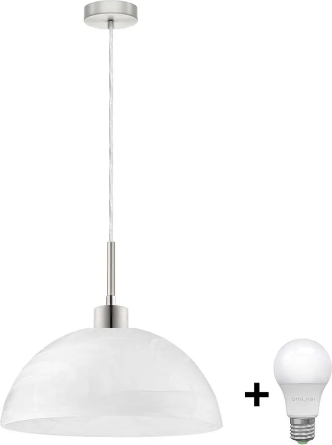 Lampadario LED con cavo 1xE27/60W/230V bianco/trasparente